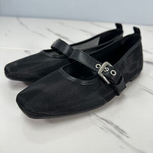 Black Mesh‎ Mary Jane Flats 7